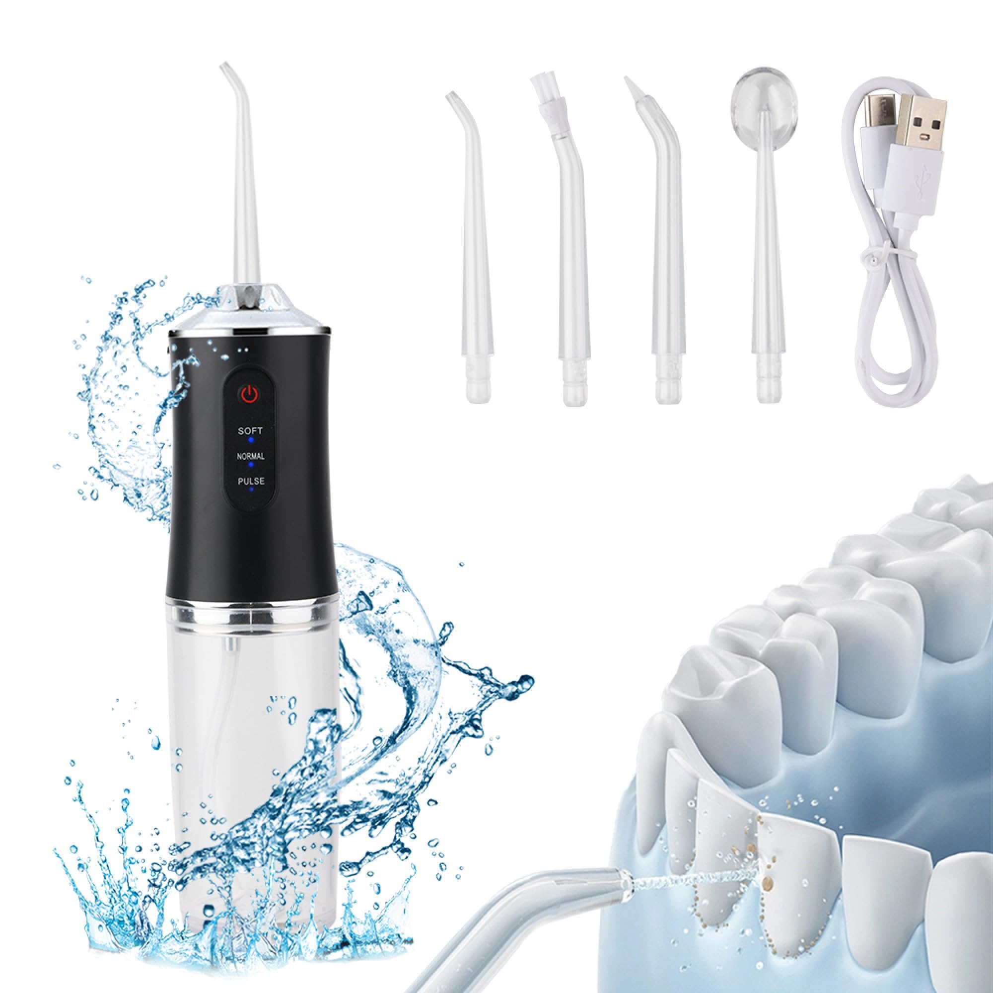 Water Flosser Cordless - แบบพกพา Irrigator น้ํา Flosser 4 Jets