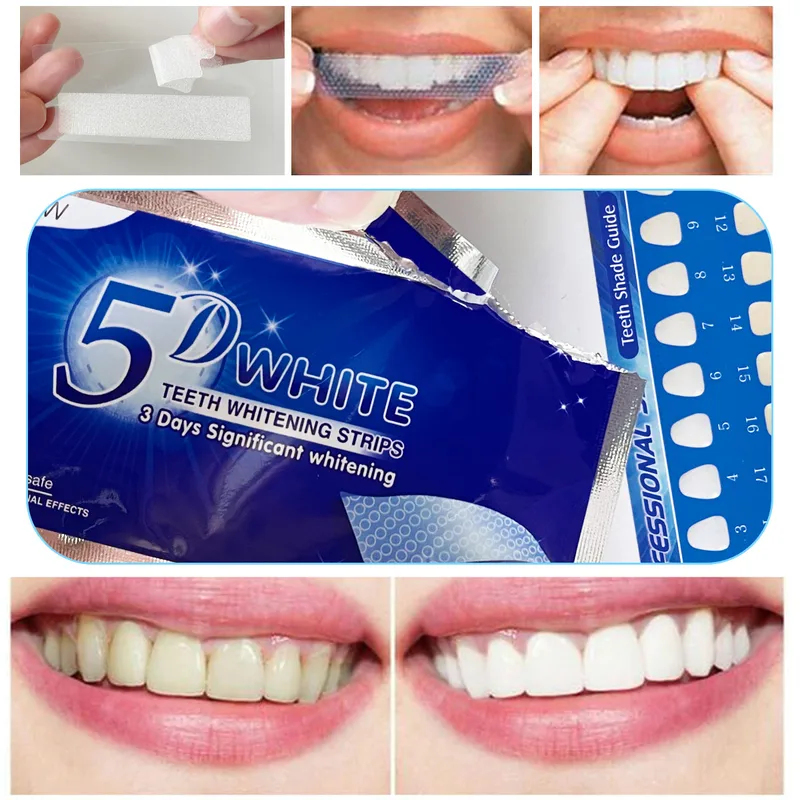 Teeth Whitening Groupon - 1-12 ชิ้น 5D ไวท์เทนนิ่งสติ๊กเกอร์ฟอกฟันขาว เจลฟอกฟันขาว แถบฟอกสีฟันขาว
