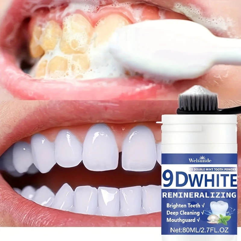 Teeth Whitening Zimba - ผงฟันขาว 9D ไวท์ รีมิเนอรัลไลซิ่ง ไฮดรอกซีอะพาไทต์ ผงขัดฟันขาว