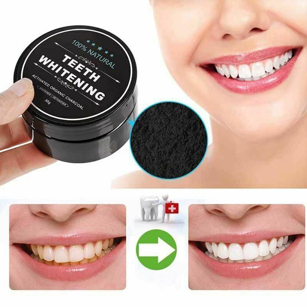 Whitening Powder Activated - ผงถ่านกัมมันต์ออร์แกนิคสำหรับขัดฟัน ทำความสะอาดฟัน แข็งแรงขึ้น ฟอกสีฟัน ดูแลสุขภาพช่องปาก 30