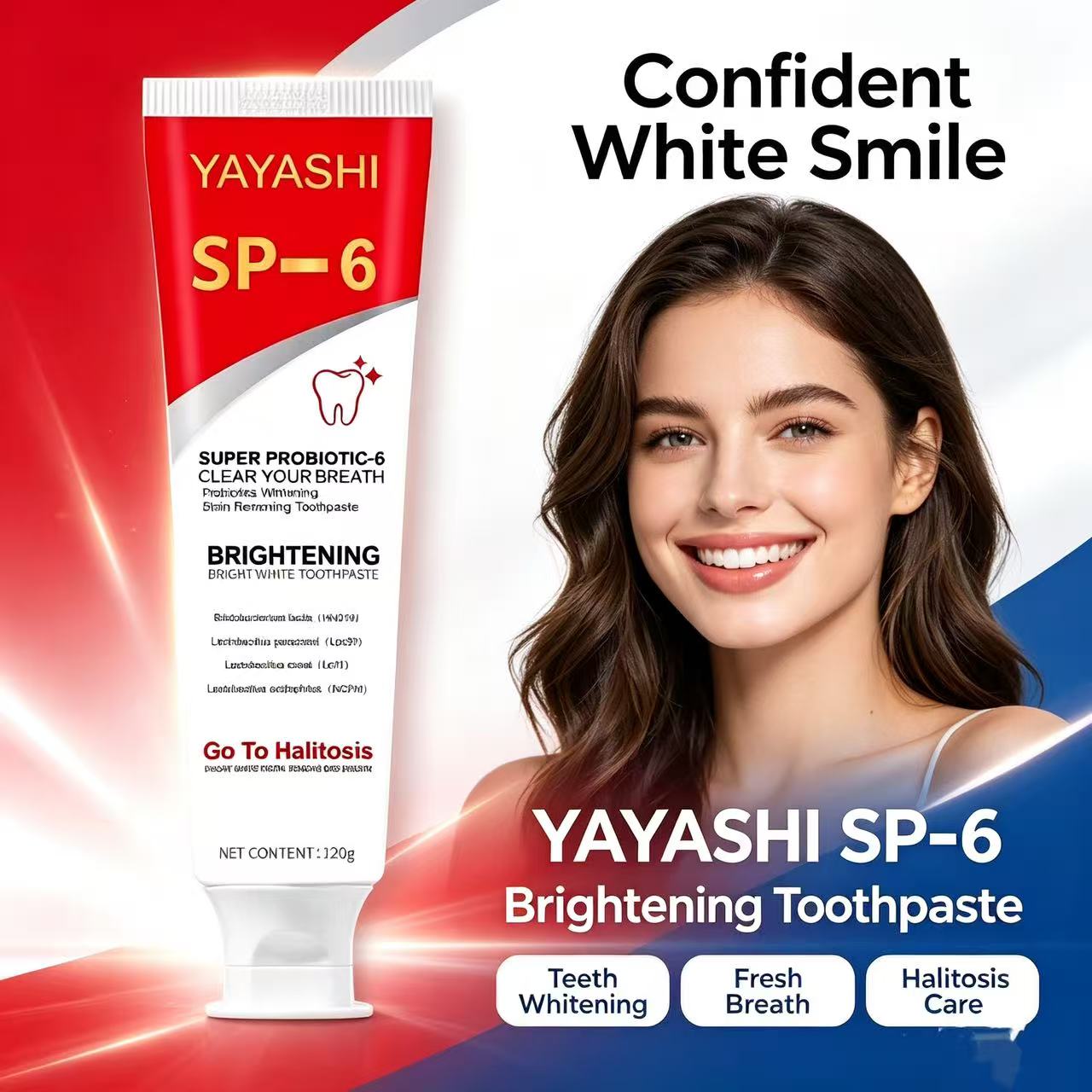ยาสีฟันโปรไบโอติก Sp-6 สูตรไวท - Teeth Whitening Charcoal Powder บทวิจารณ์และราคา