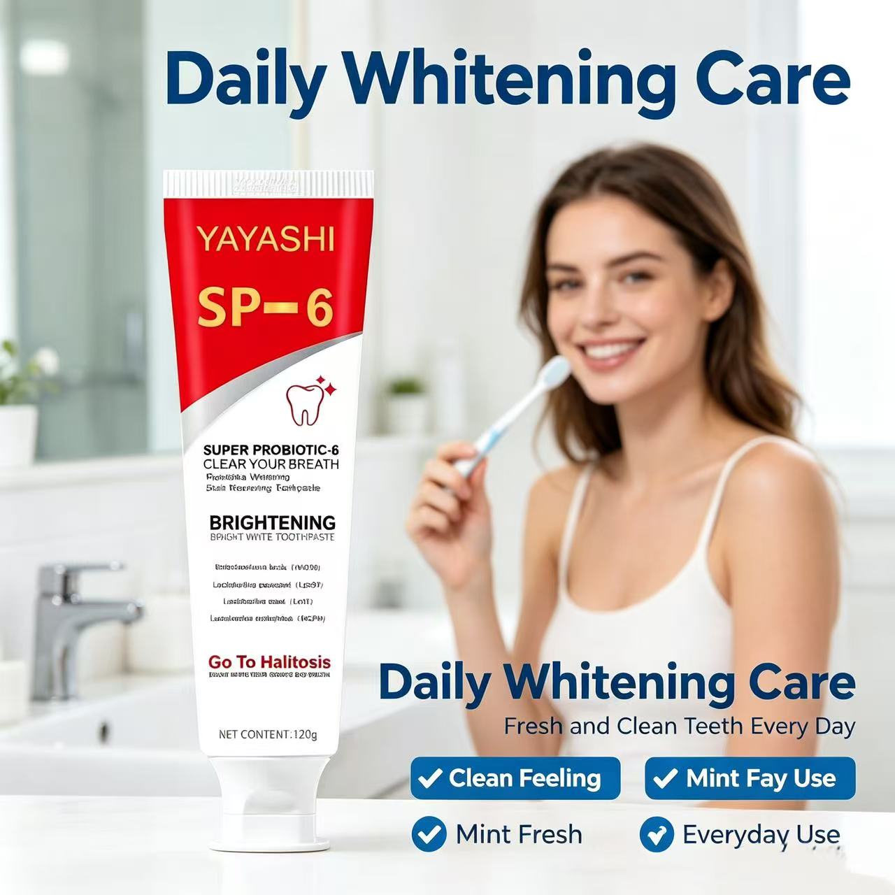 ยาสีฟันโปรไบโอติก Sp-6 สูตรไวท - Teeth Whitening Charcoal Powder บทวิจารณ์และราคา