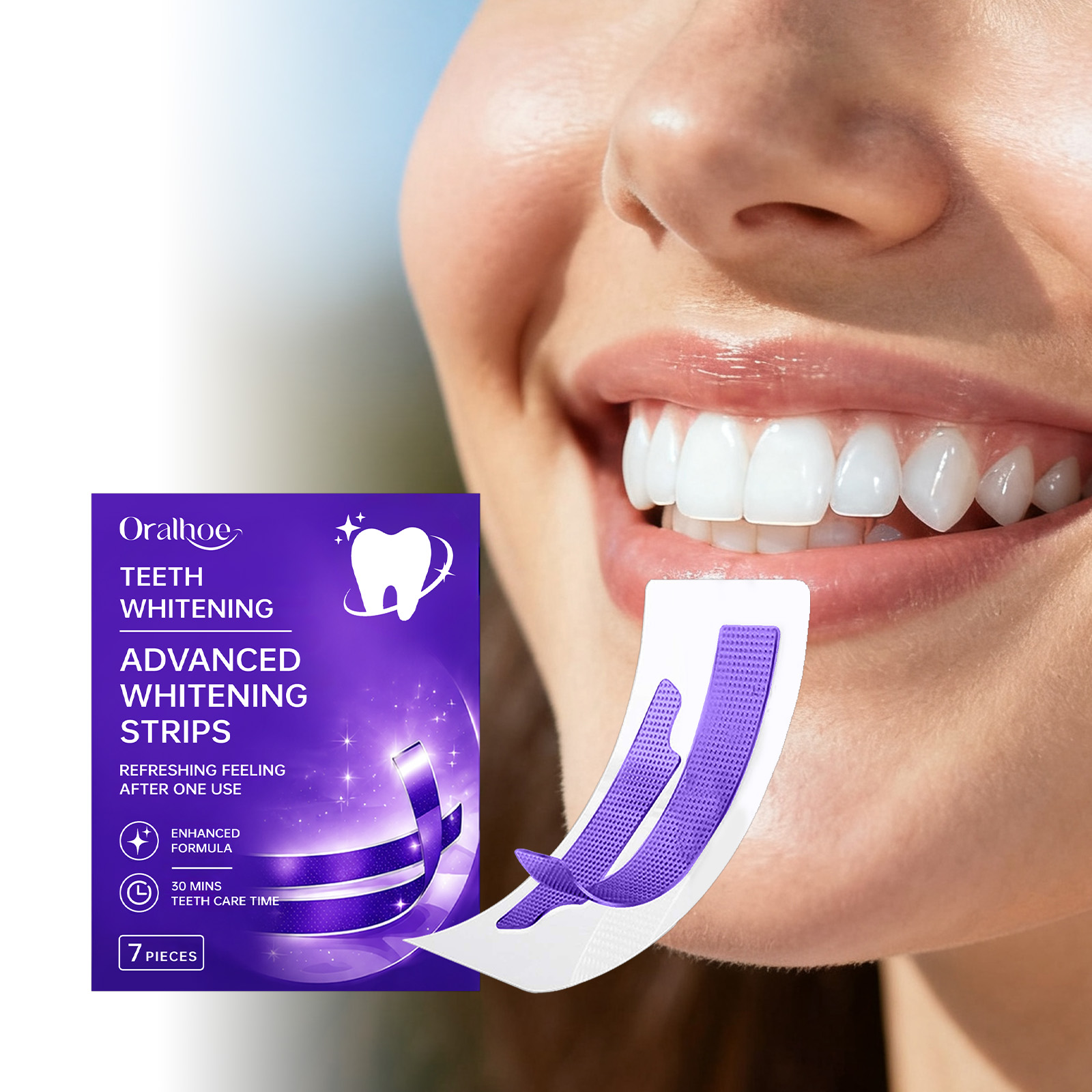 แผ่นฟอกสีฟันสีม่วง ช่วยขจัดครา - Teeth Whitening Effects บทวิจารณ์และราคา