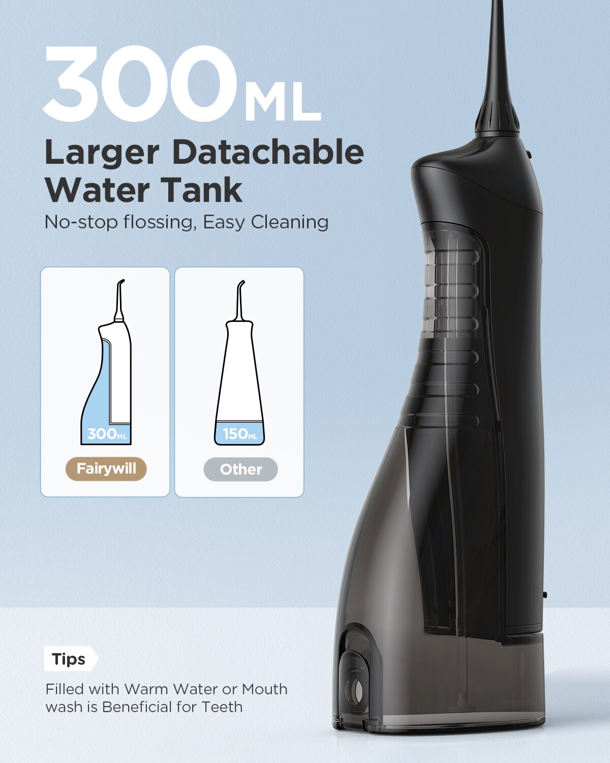 Fairywill เครื่องทำความสะอาดฟั - Water Flosser Cordless บทวิจารณ์และราคา