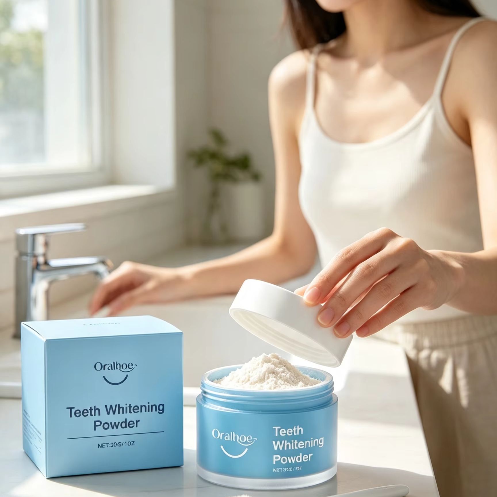 ผงแปรงฟัน Oralhoe สำหรับขจัดคร - Teeth Whitening Zimba บทวิจารณ์และราคา