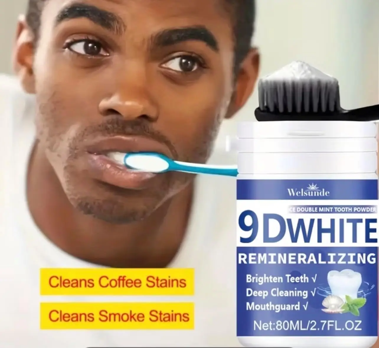 ผงฟันขาว 9D ไวท์ รีมิเนอรัลไลซ - Teeth Whitening Zimba บทวิจารณ์และราคา