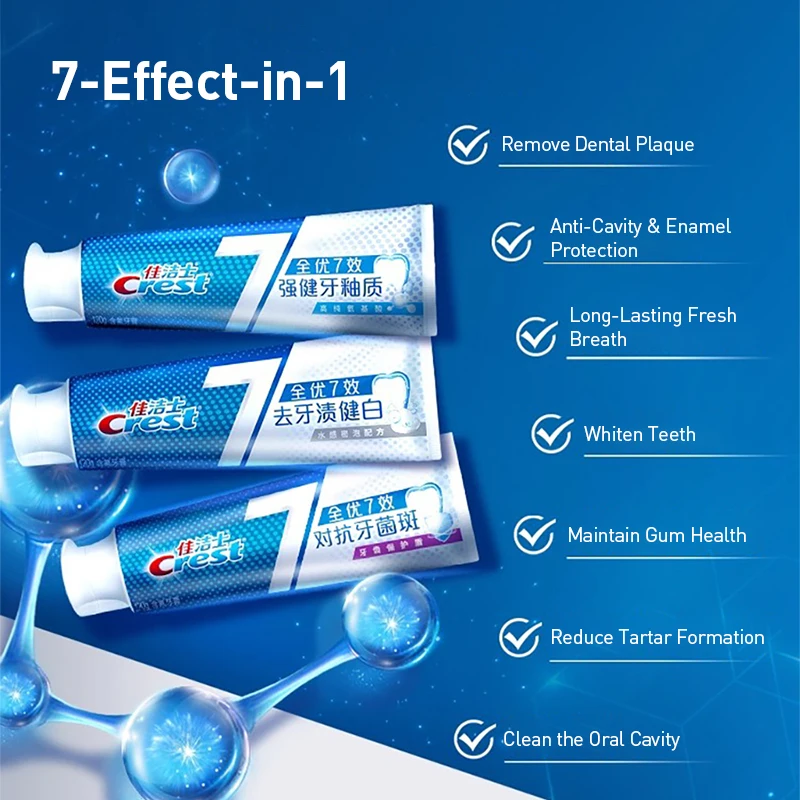 ครีมยาสีฟันเครสท์ 7 เอฟเฟคส์ ช - Teeth Whitening Effects บทวิจารณ์และราคา